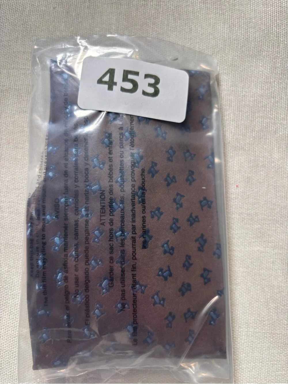 Charvet Place Vendôme Paris Silk Tie Brown Blue Dog Geometric Made in France #45